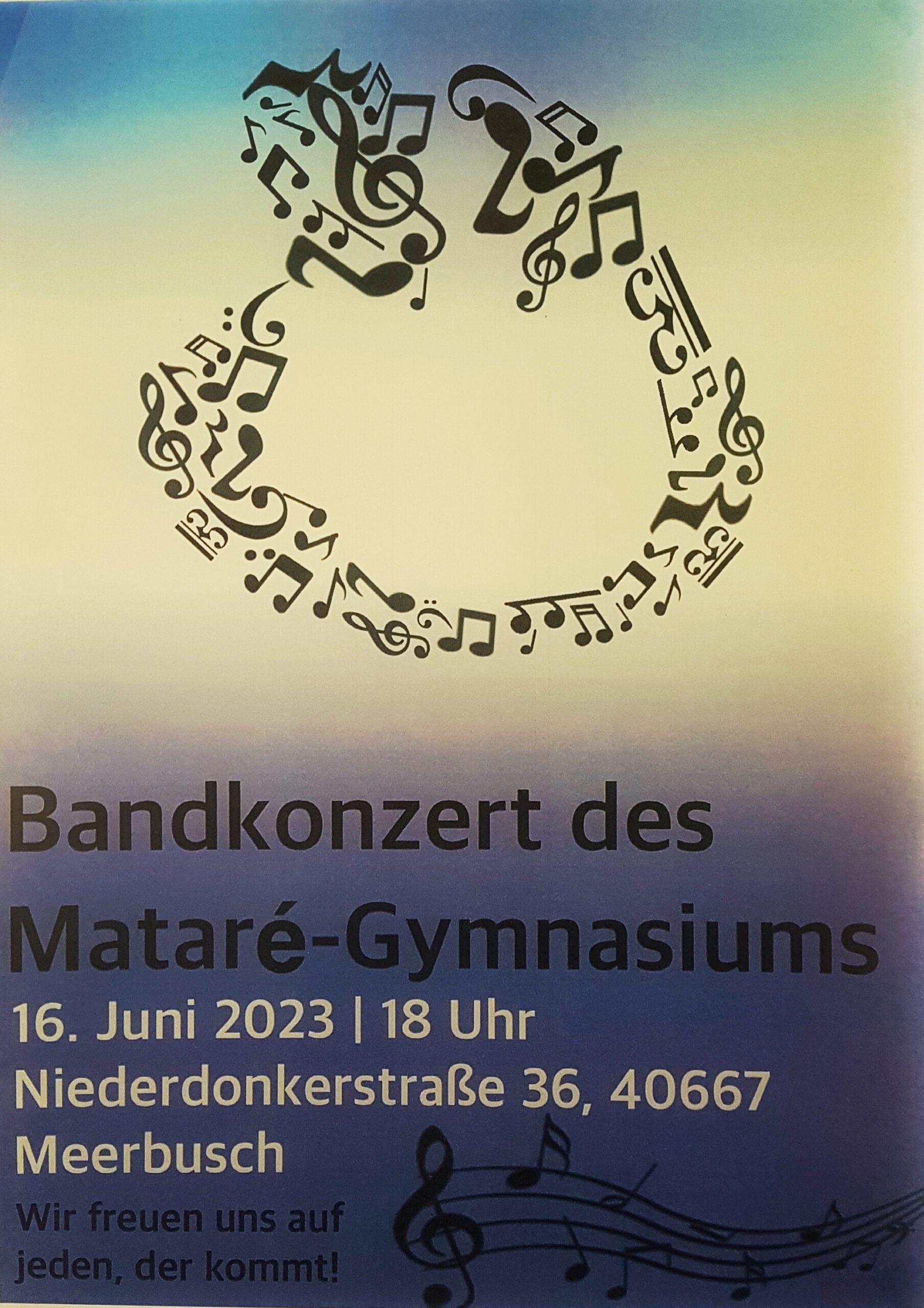Plakat zum Konzertabend mit den Instrumentalgruppen